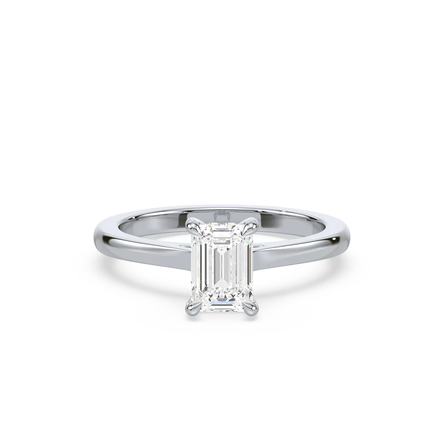 Solitaire Hidden Halo Ring - Emerald
