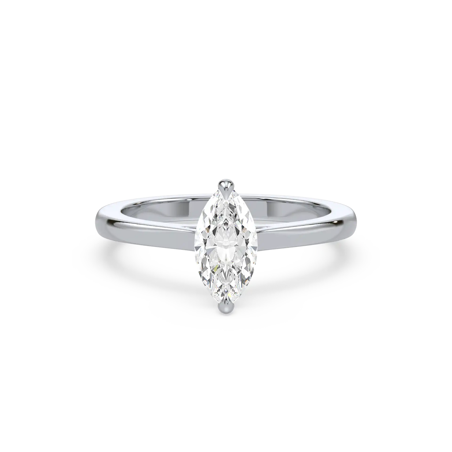 Solitaire Hidden Halo Ring - Marquise