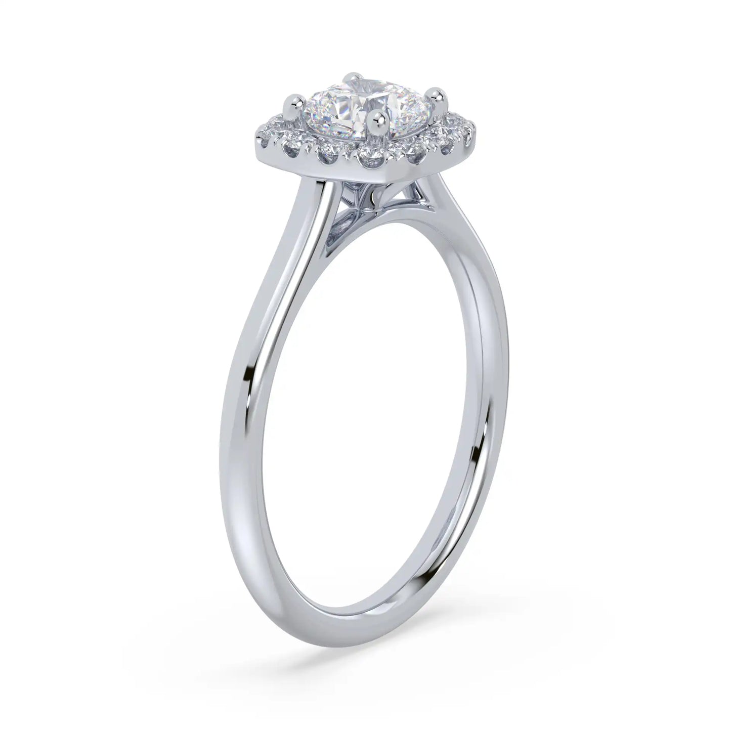 Solitaire Halo Ring - Cushion