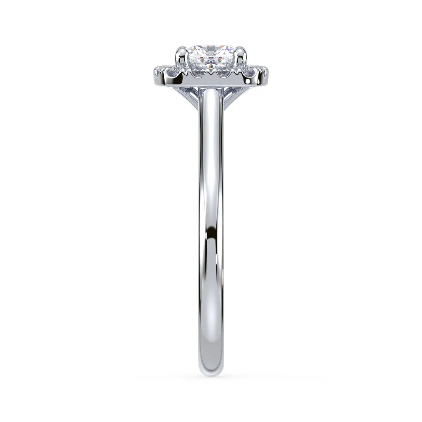 Solitaire Halo Ring - Cushion