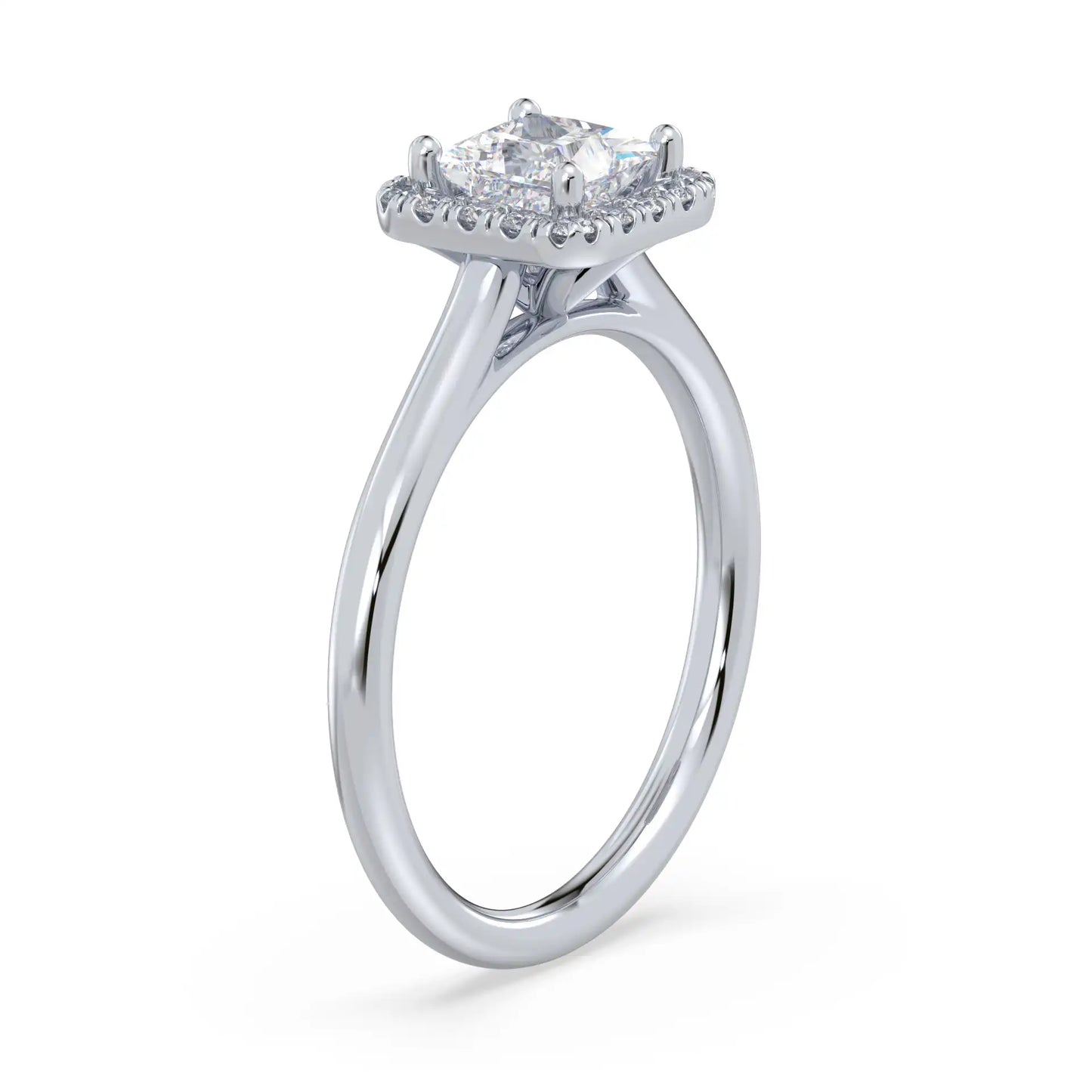 Solitaire Halo Ring - Princess