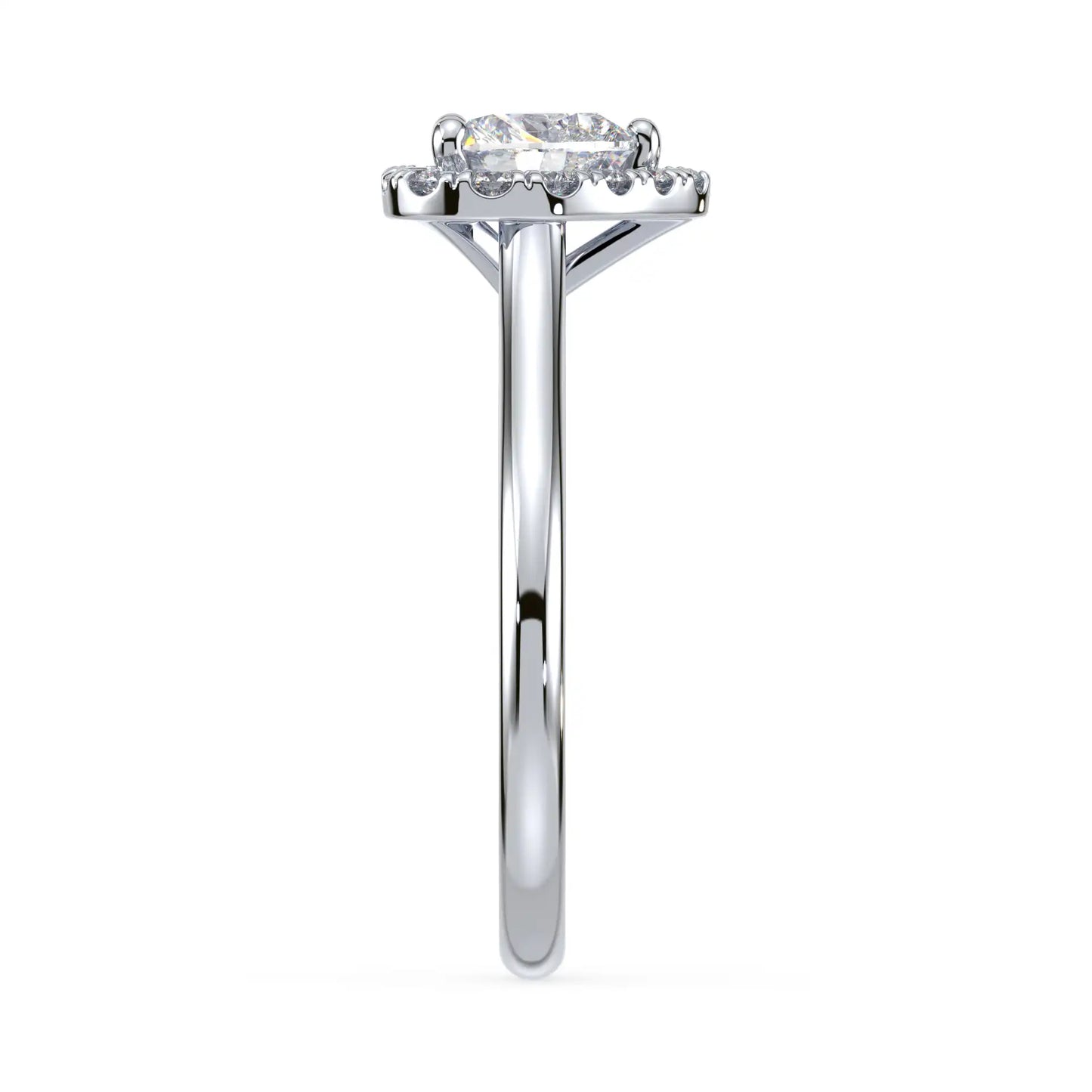 Solitaire Halo Ring - Heart