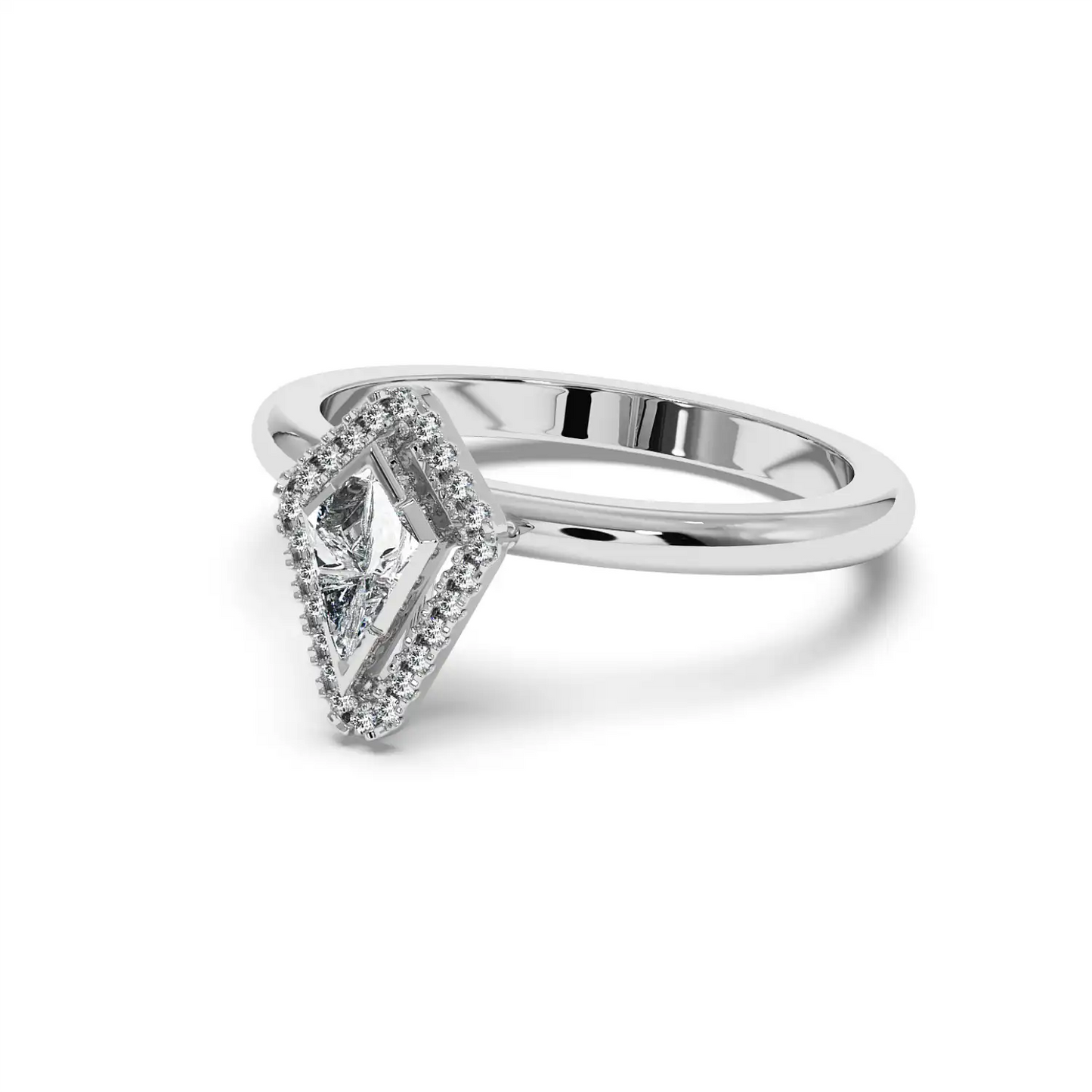 Solitaire Halo Ring - Kite