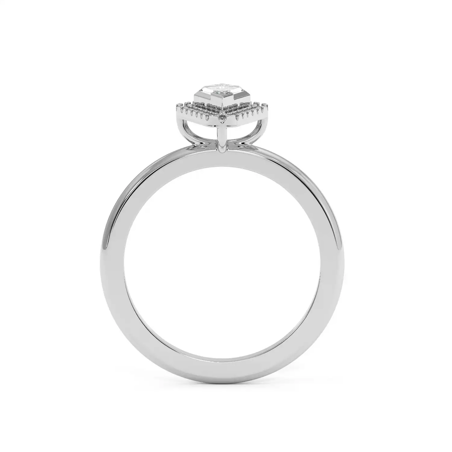 Solitaire Halo Ring - Kite