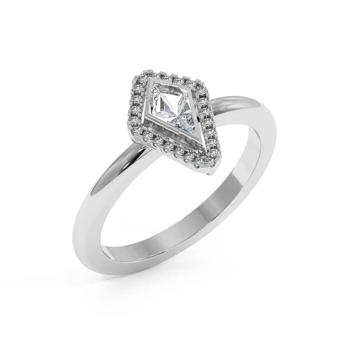 Solitaire Halo Ring - Kite