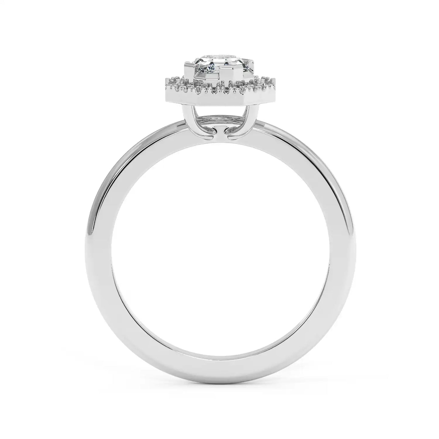 Solitaire Halo Ring - Octagon