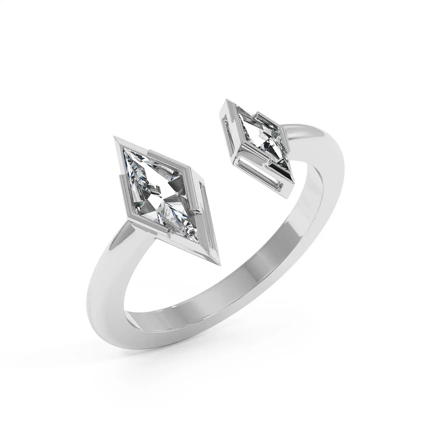 Two Stone Ring - Lozenge