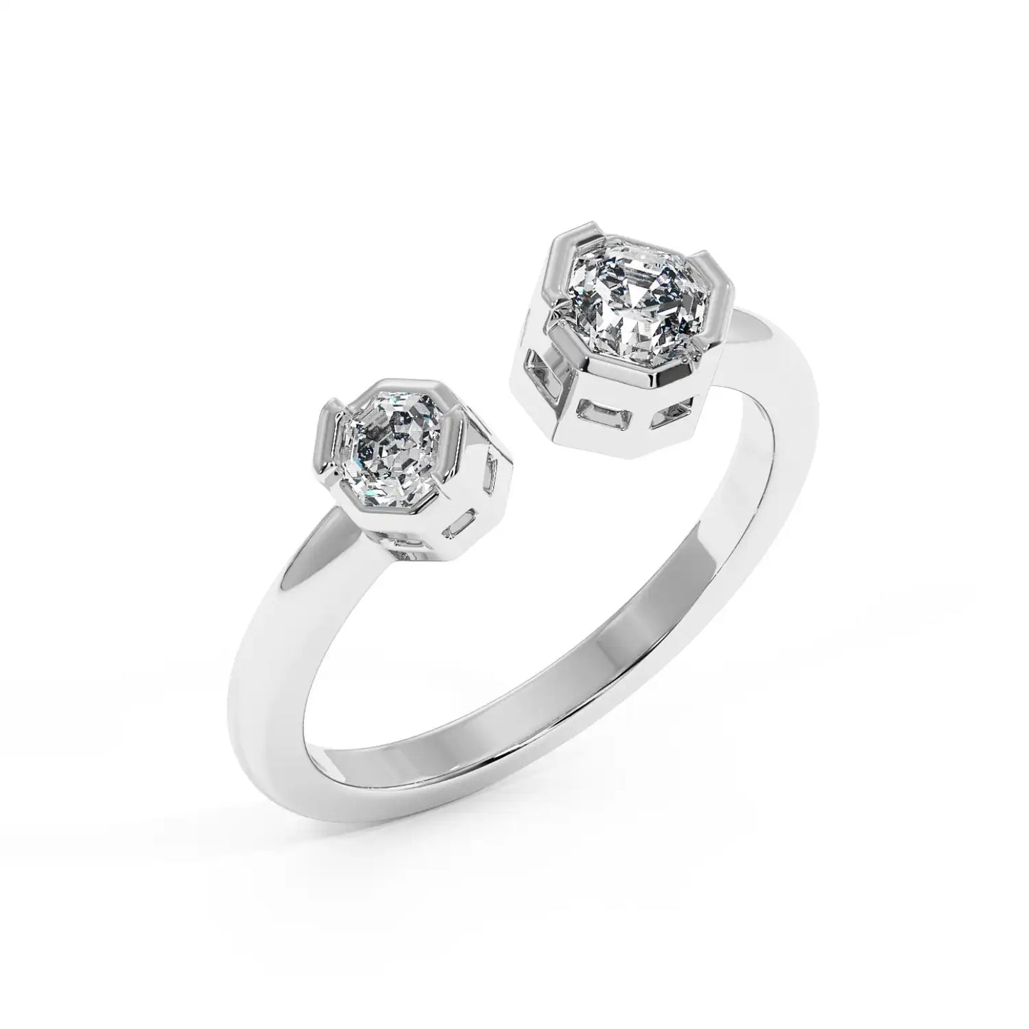 Two Stone Ring - Octagon