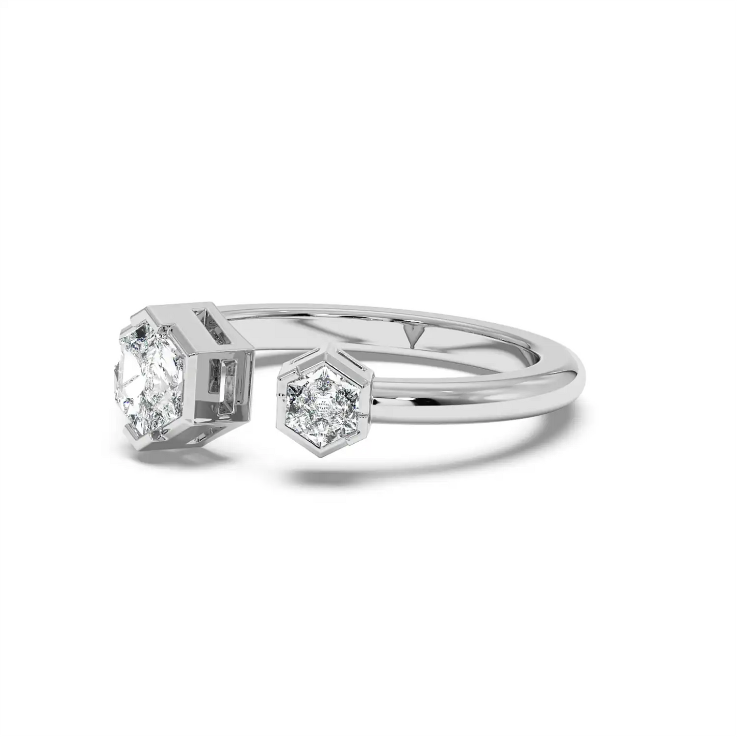 Two Stone Ring - Hexagon