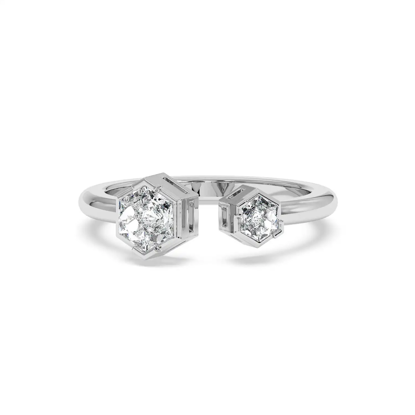 Two Stone Ring - Hexagon