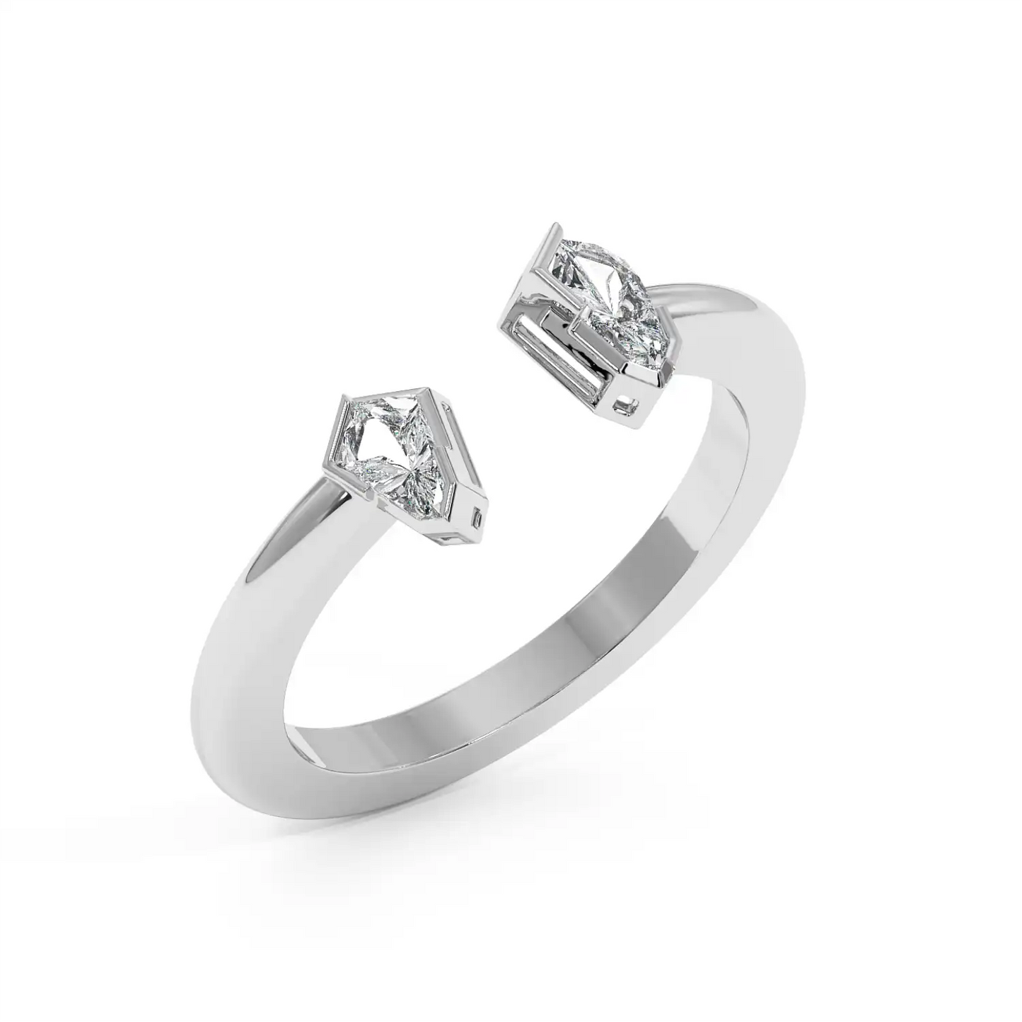 Two Stone Ring - Shield