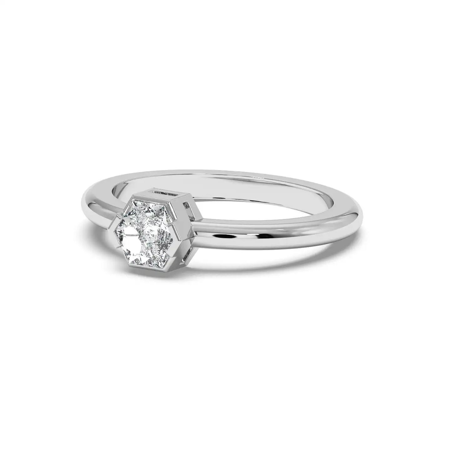 Solitaire Ring - Hexagon