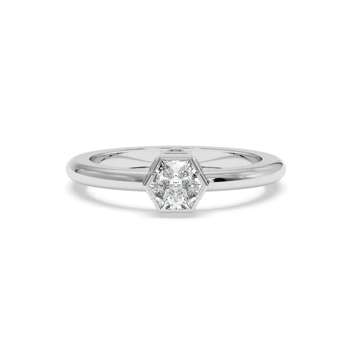 Solitaire Ring - Hexagon