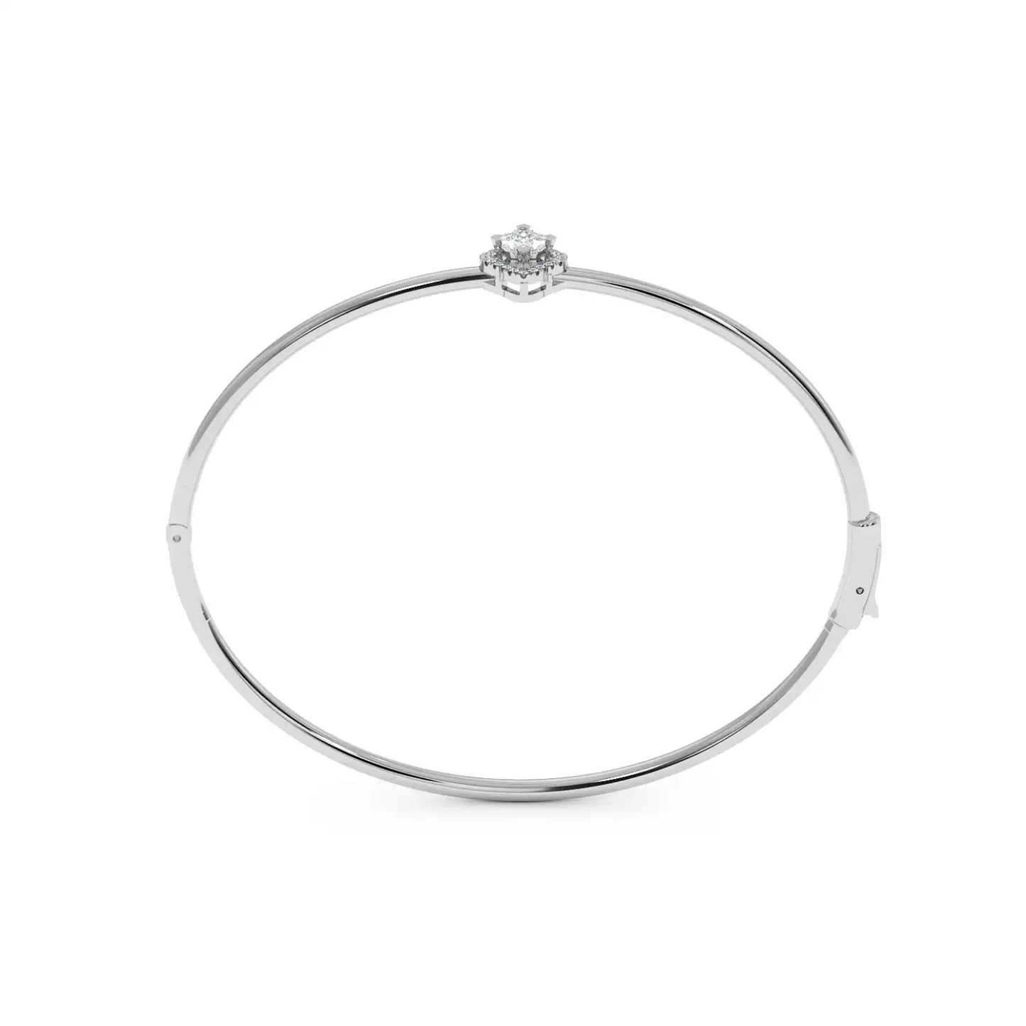 Solitaire Halo Bracelet - Floral