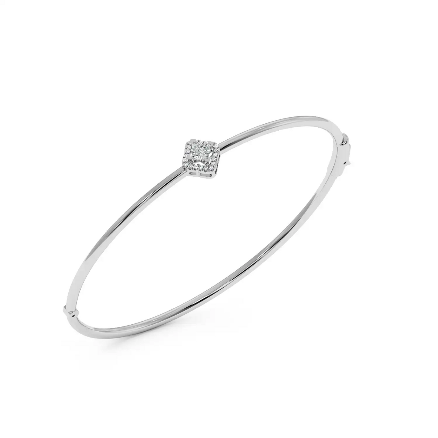 Solitaire Halo Bracelet - Floral
