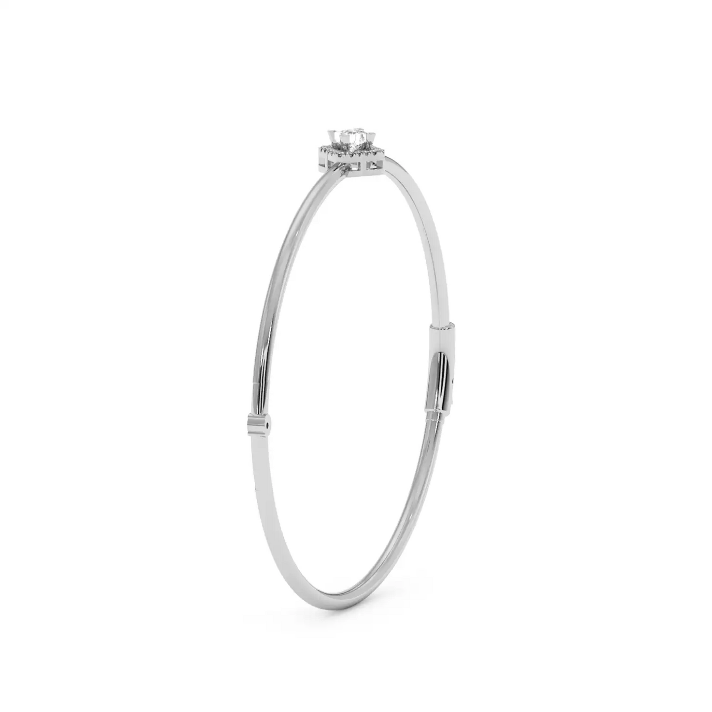 Solitaire Halo Bracelet - Floral