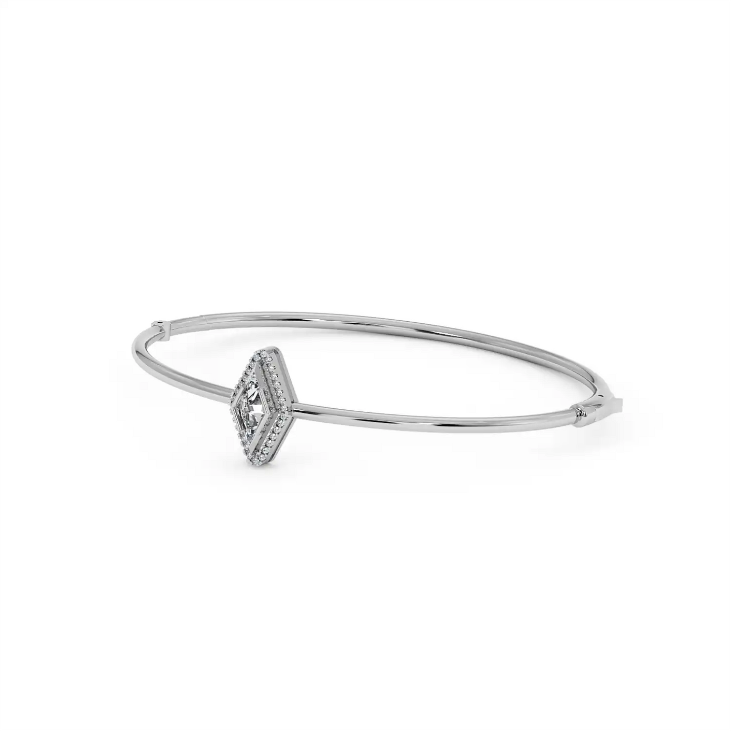 Solitaire Halo Bracelet - Lozenge