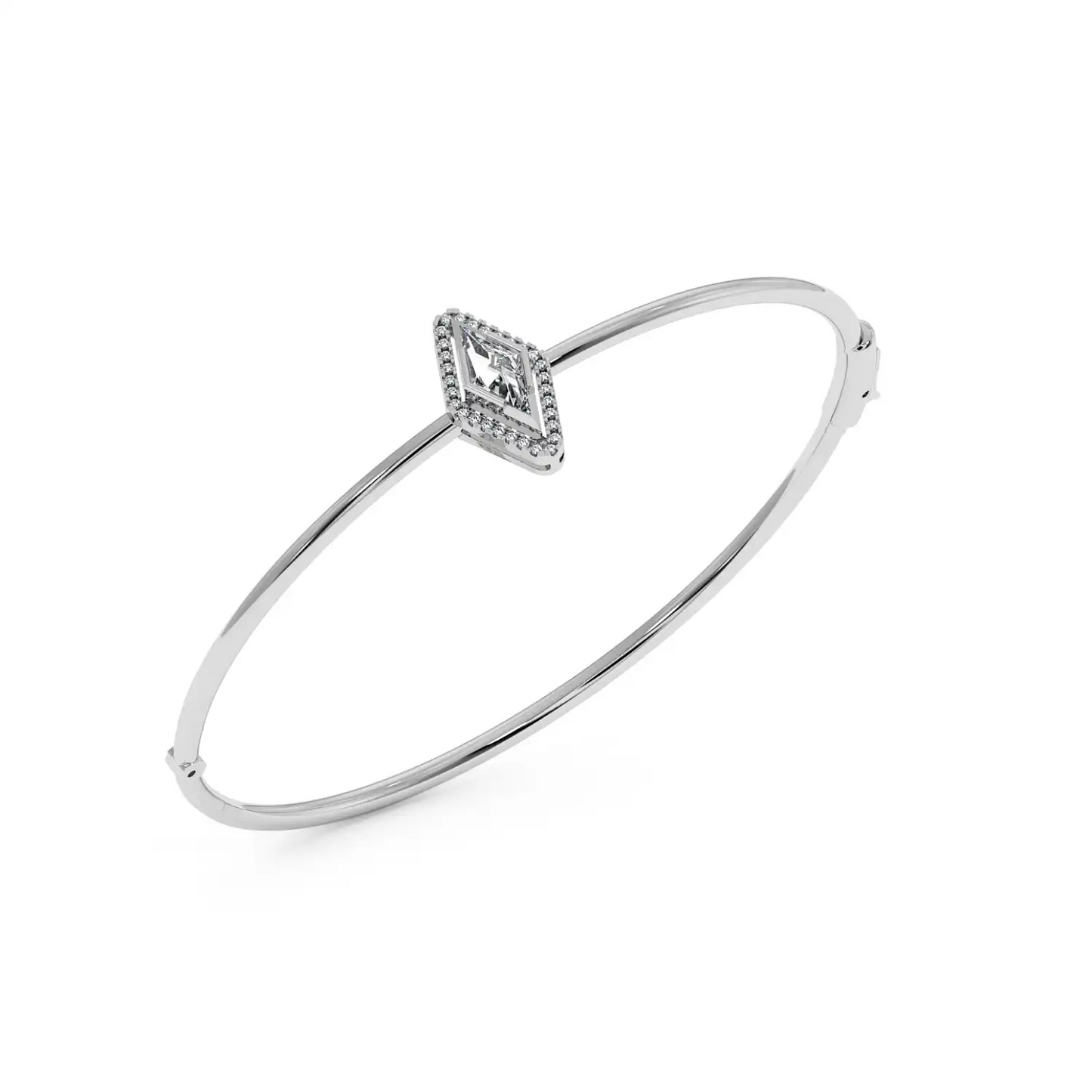 Solitaire Halo Bracelet - Lozenge