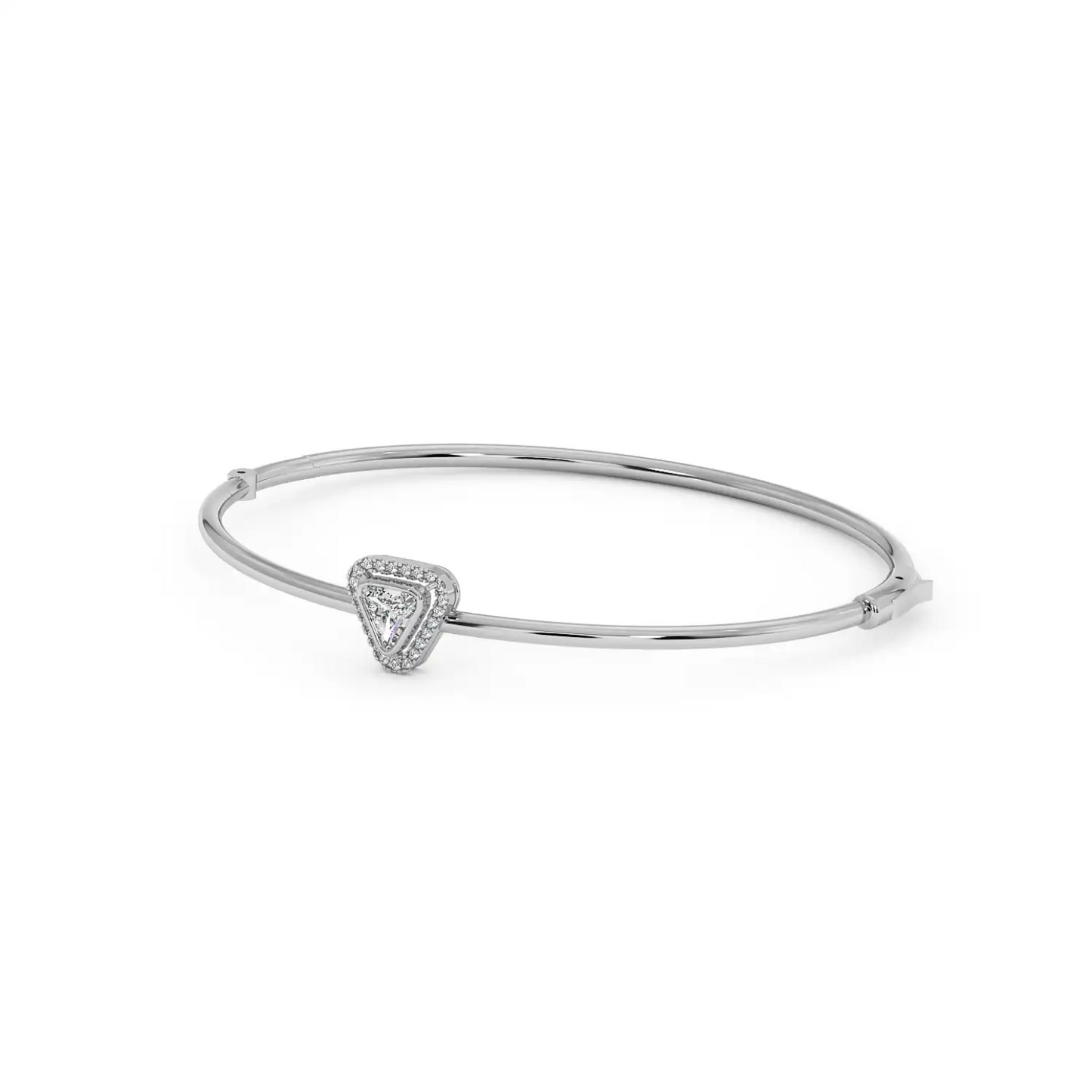 Solitaire Halo Bracelet - Trillion