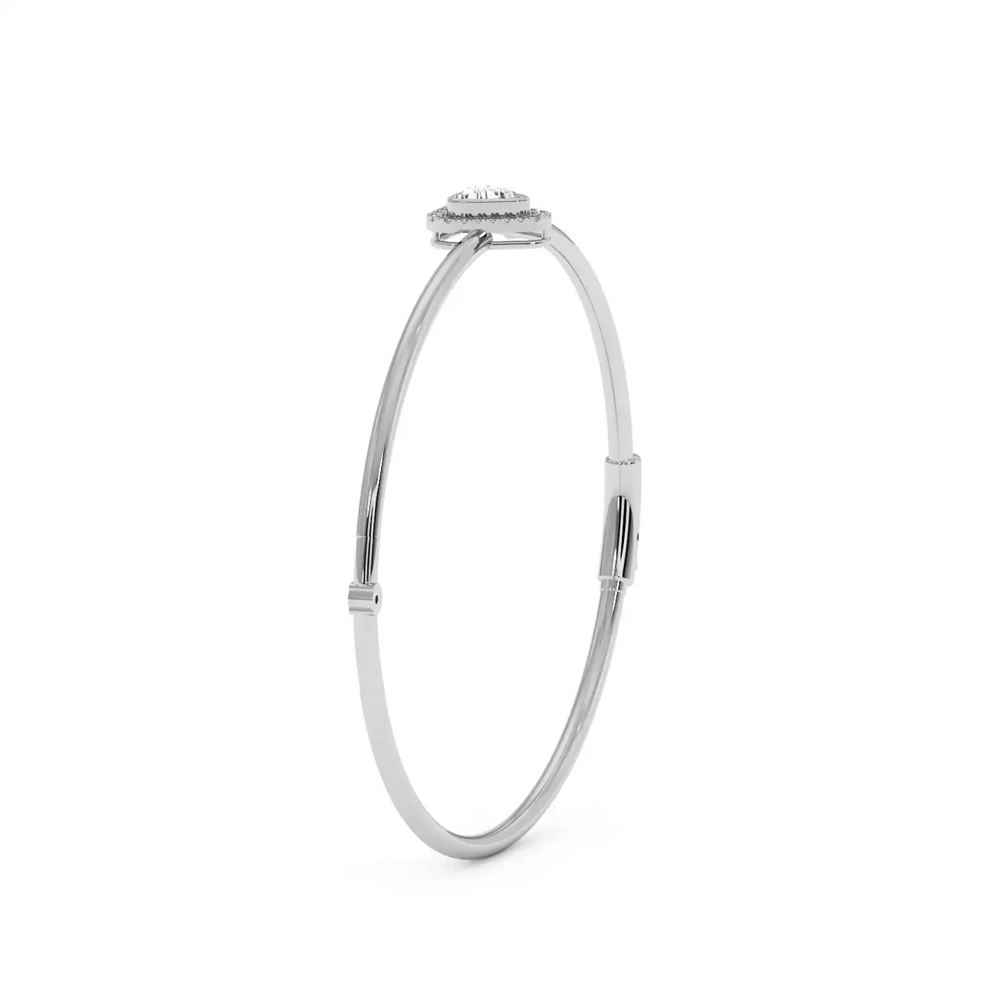 Solitaire Halo Bracelet - Trillion
