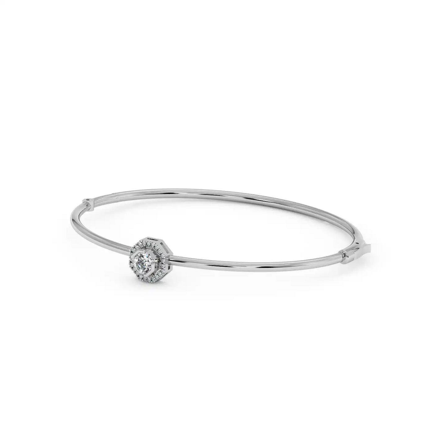 Solitaire Halo Bracelet - Octagon