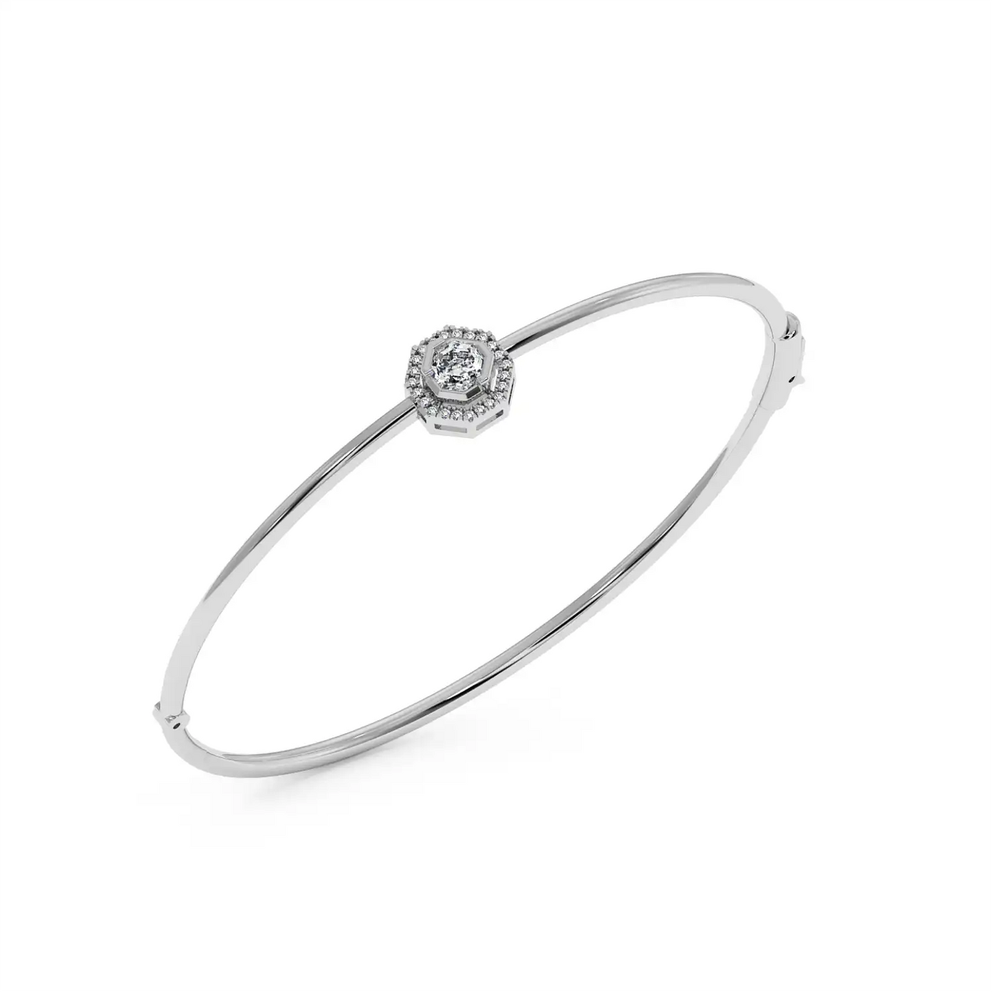 Solitaire Halo Bracelet - Octagon