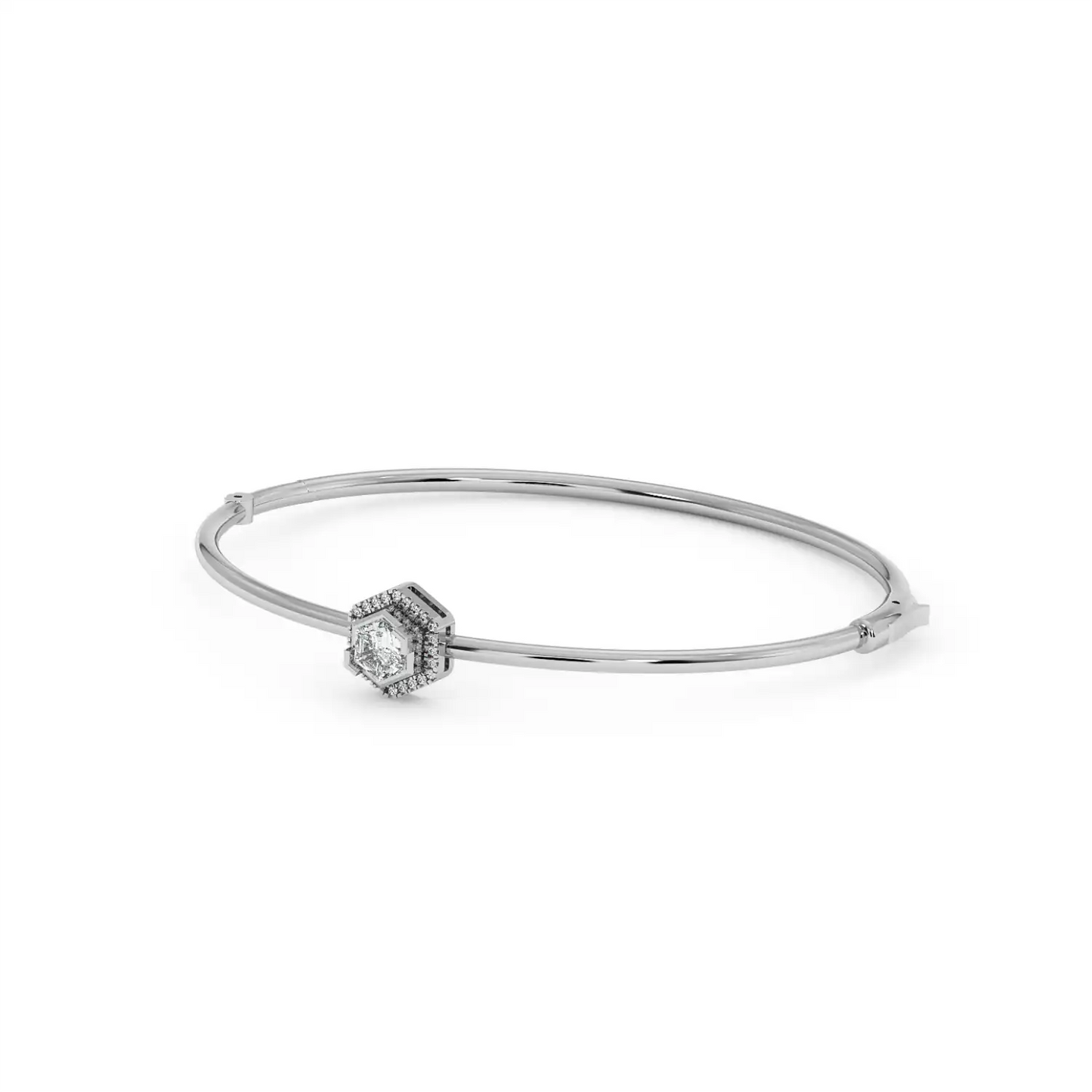 Solitaire Halo Bracelet - Hexagon