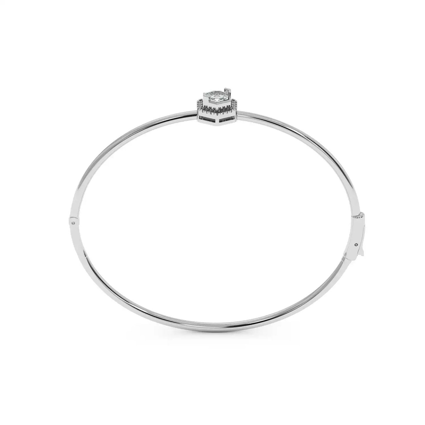 Solitaire Halo Bracelet - Hexagon