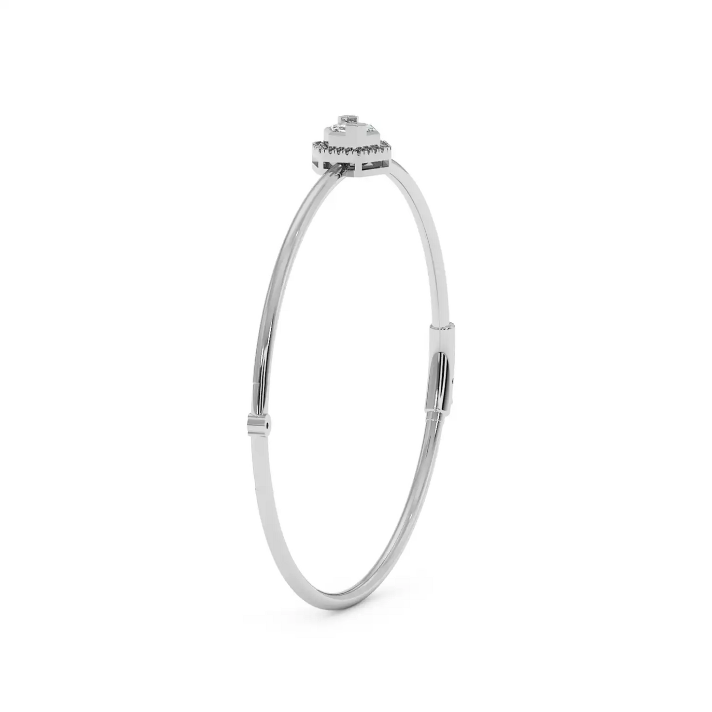Solitaire Halo Bracelet - Hexagon