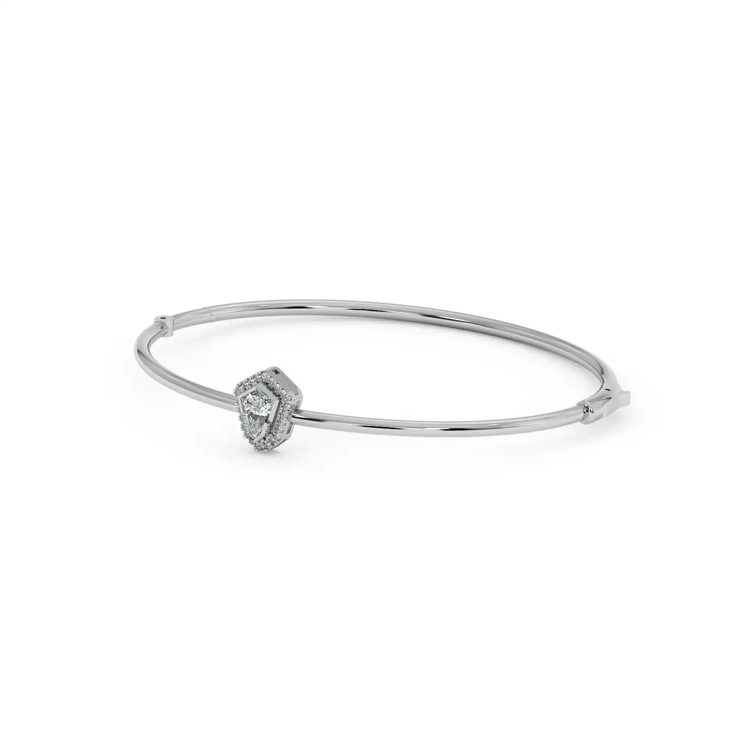 Solitaire Halo Bracelet - Shield