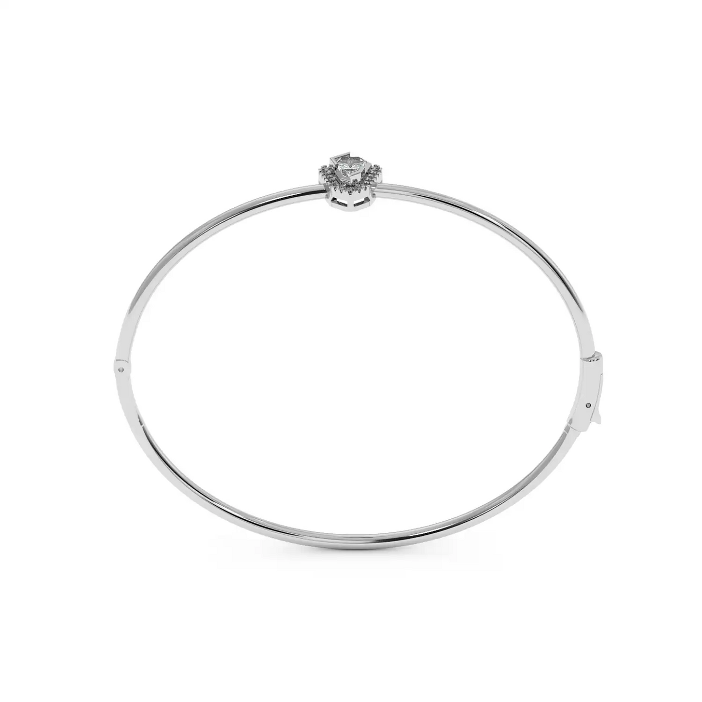 Solitaire Halo Bracelet - Shield