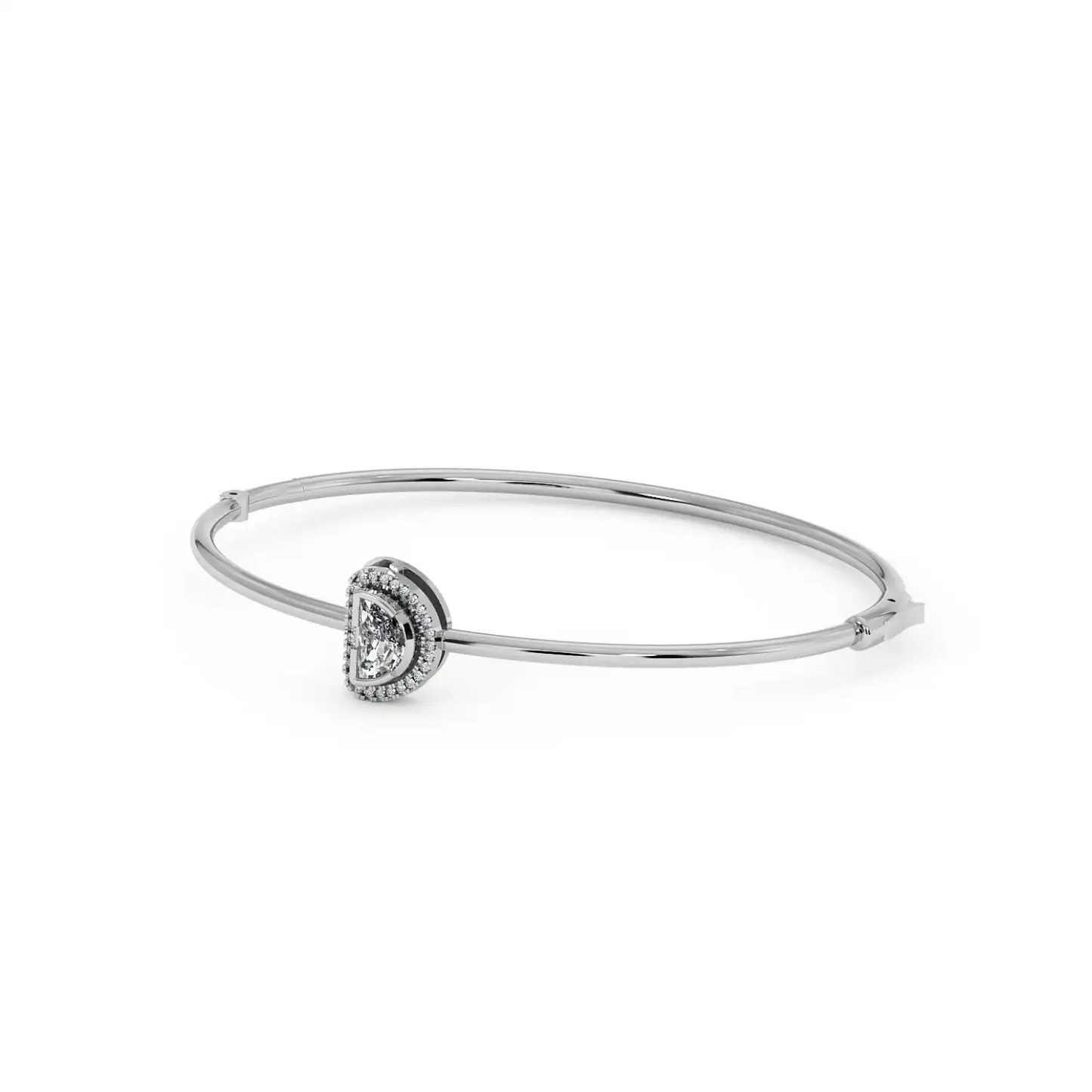 Solitaire Halo Bracelet - Halfmoon