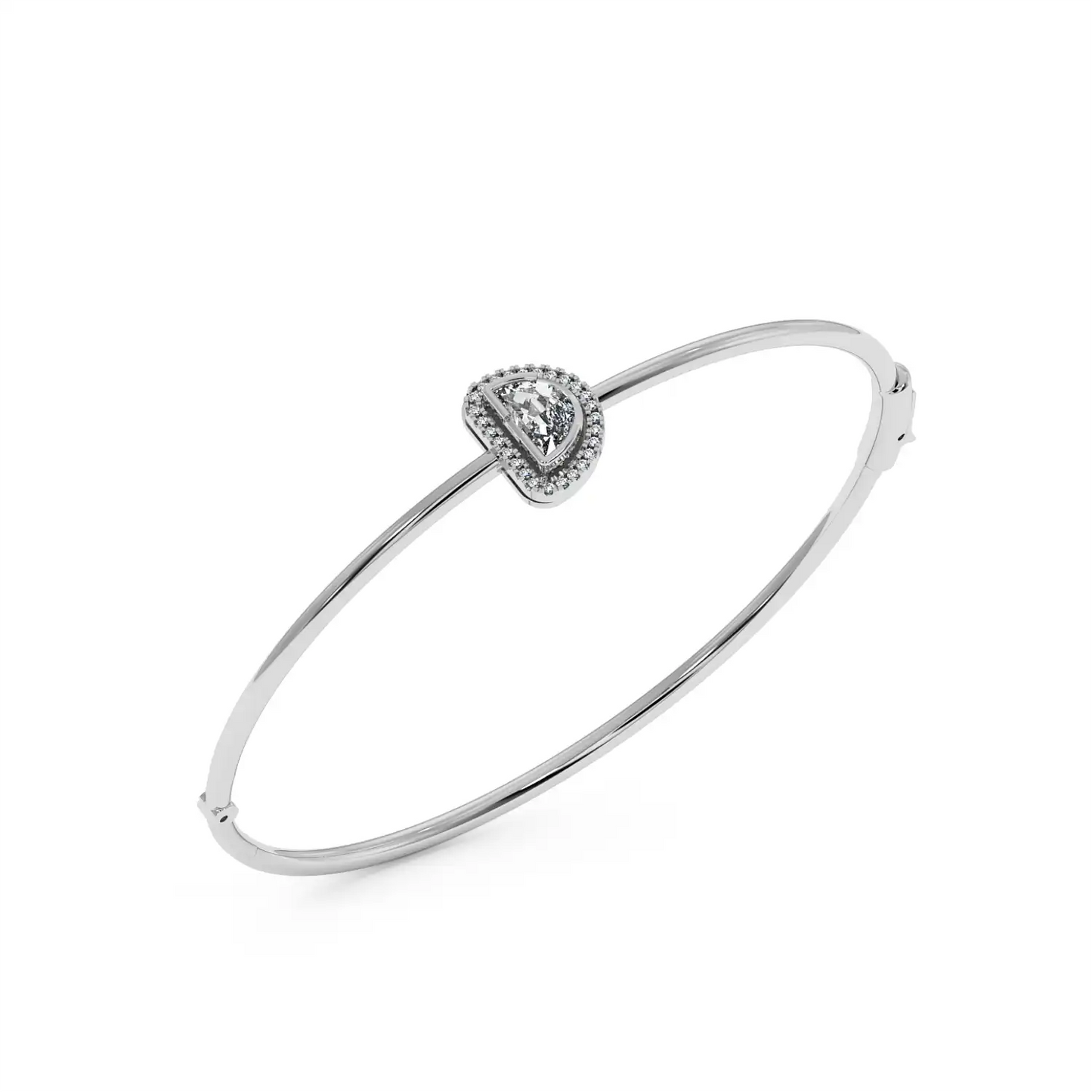 Solitaire Halo Bracelet - Halfmoon