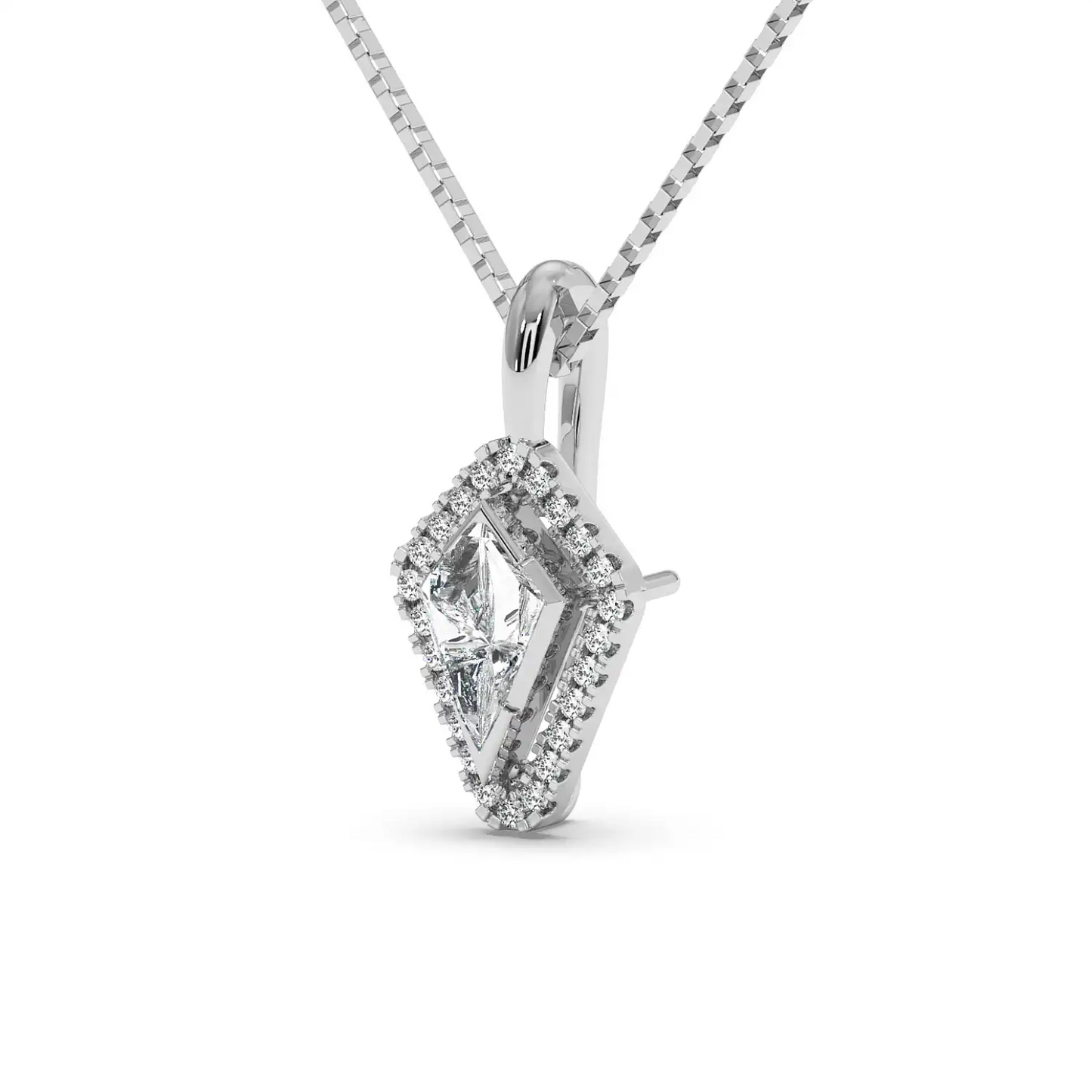 Solitaire Halo Pendant - Kite