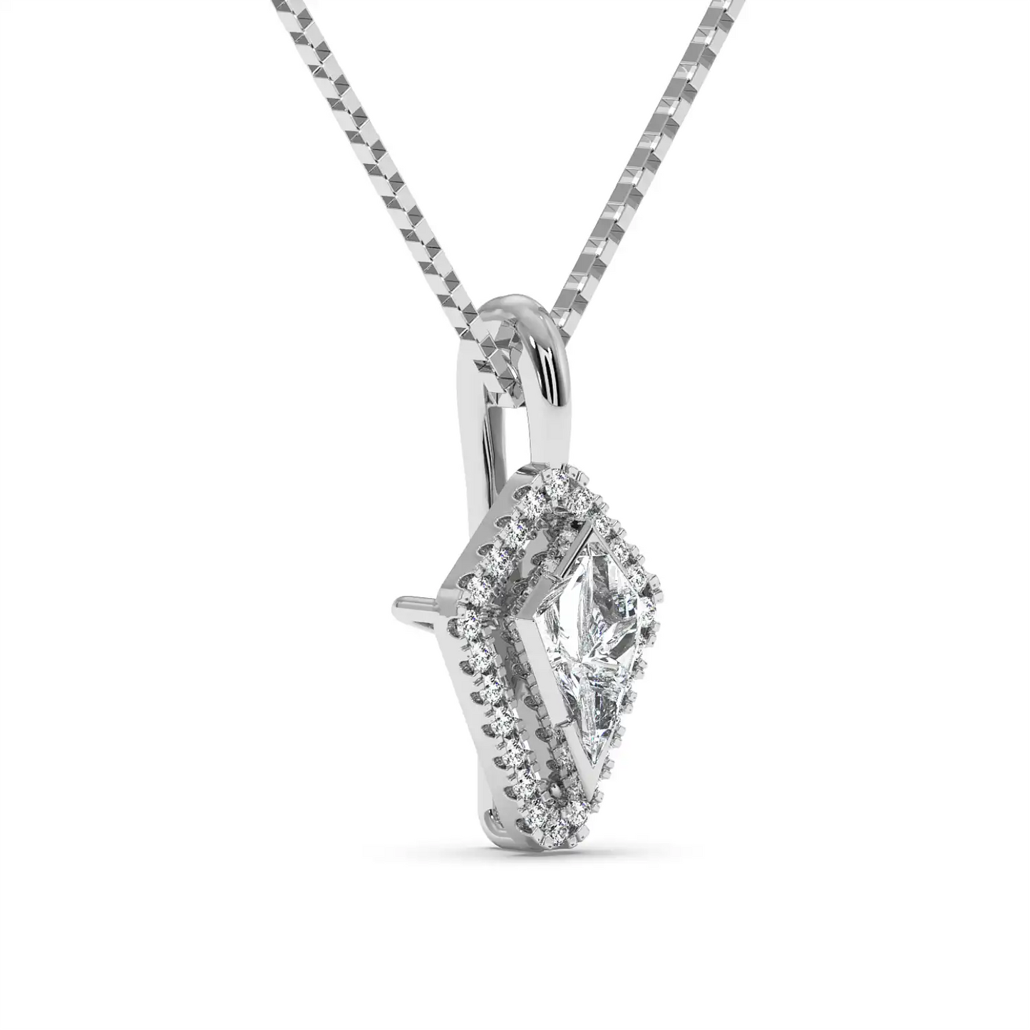 Solitaire Halo Pendant - Kite