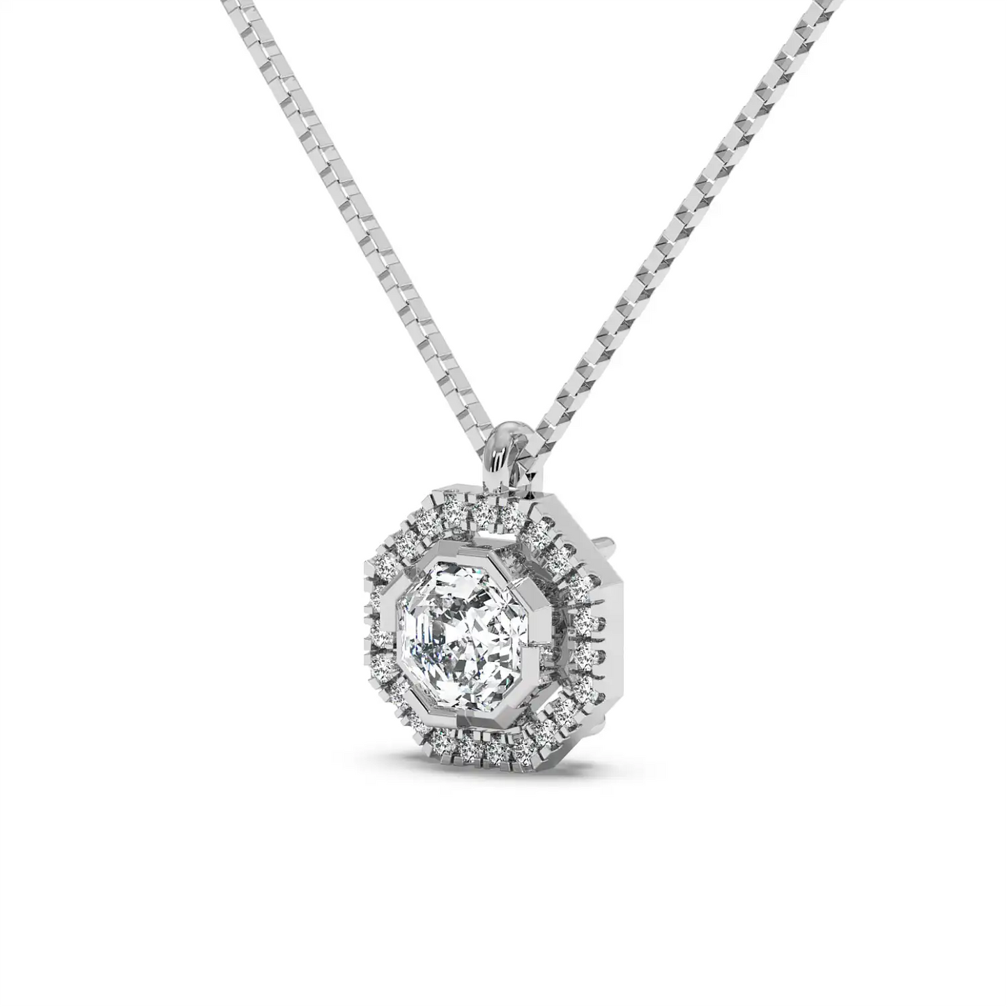 Solitaire Halo Pendant - Octagon