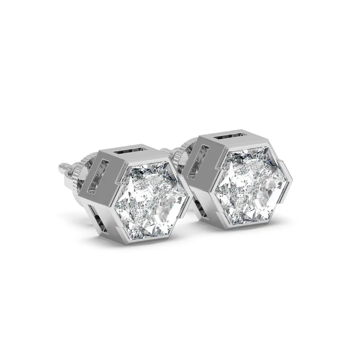 Solitaire Earring - Hexagon