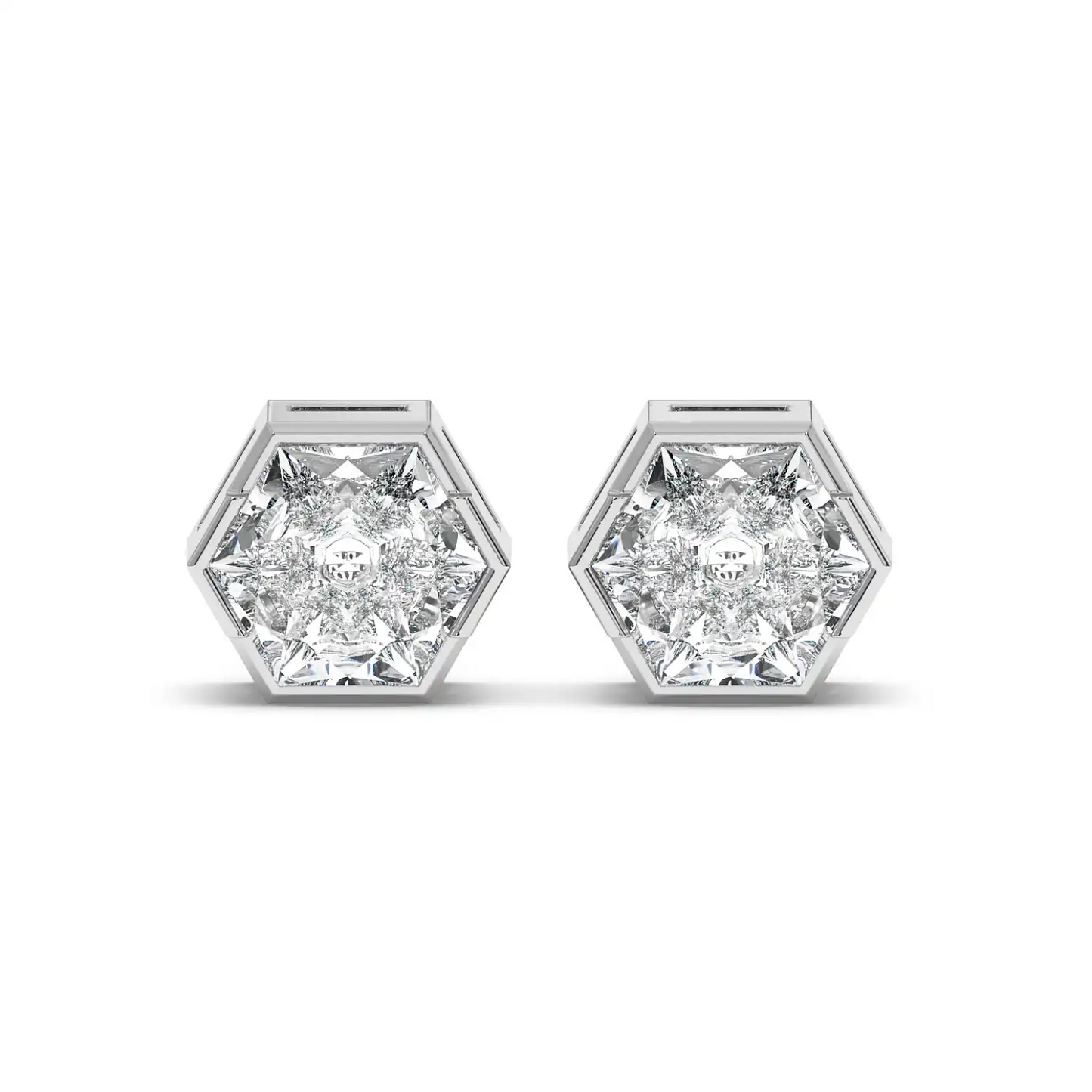 Solitaire Earring - Hexagon