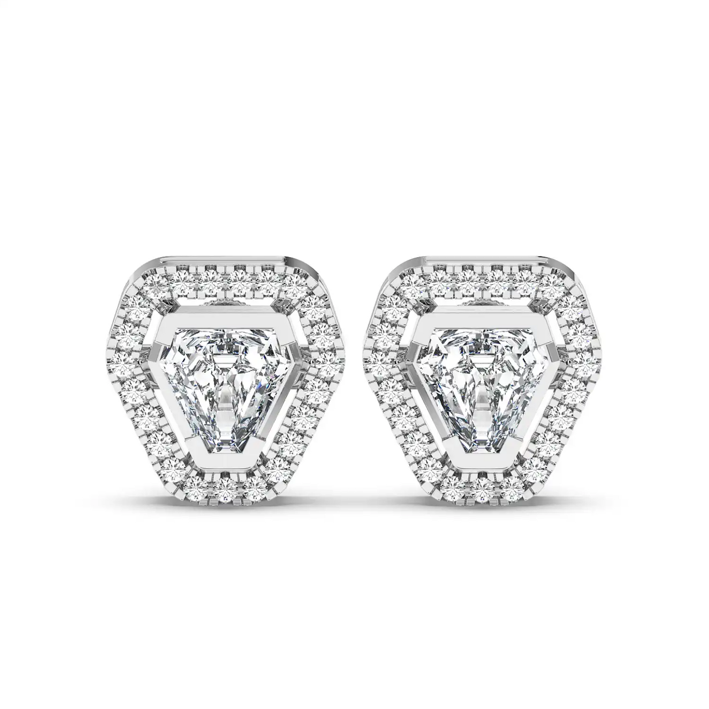 Solitaire Halo Earring - Coffin