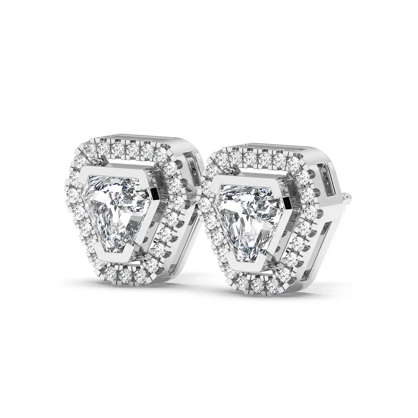 Solitaire Halo Earring - Coffin