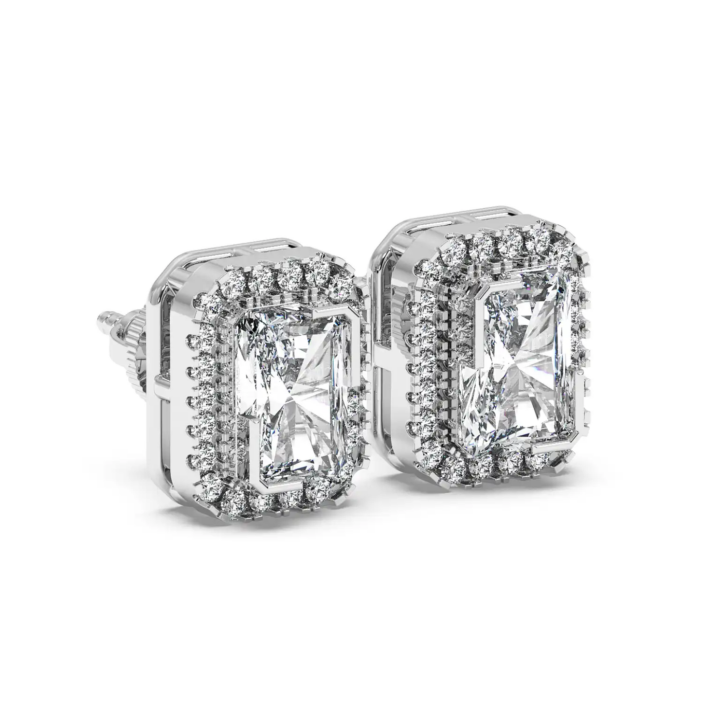Solitaire Halo Earring - Radiant
