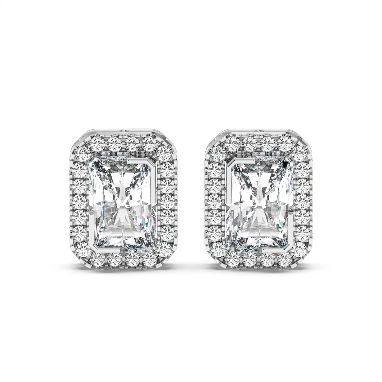 Solitaire Halo Earring - Radiant