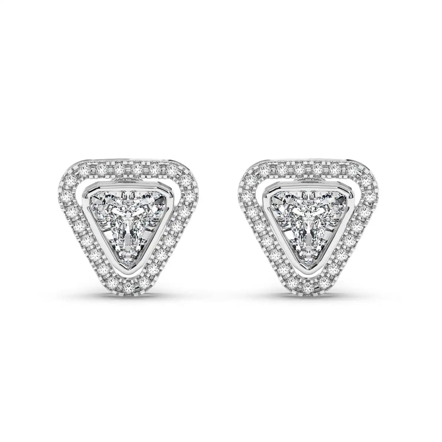 Solitaire Halo Earring - Trillion