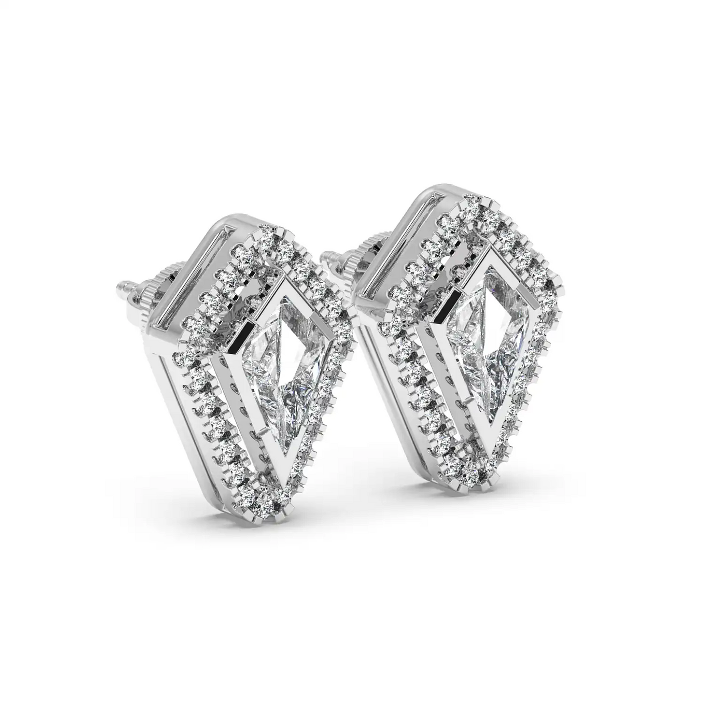 Solitaire Halo Earring - Kite