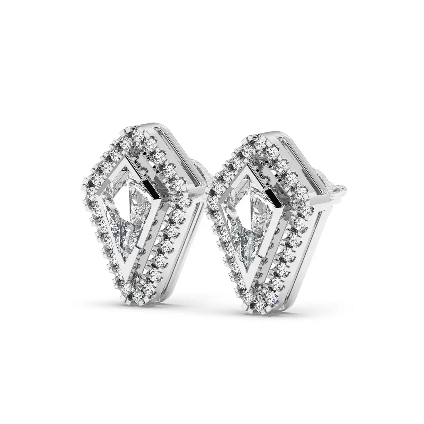 Solitaire Halo Earring - Kite