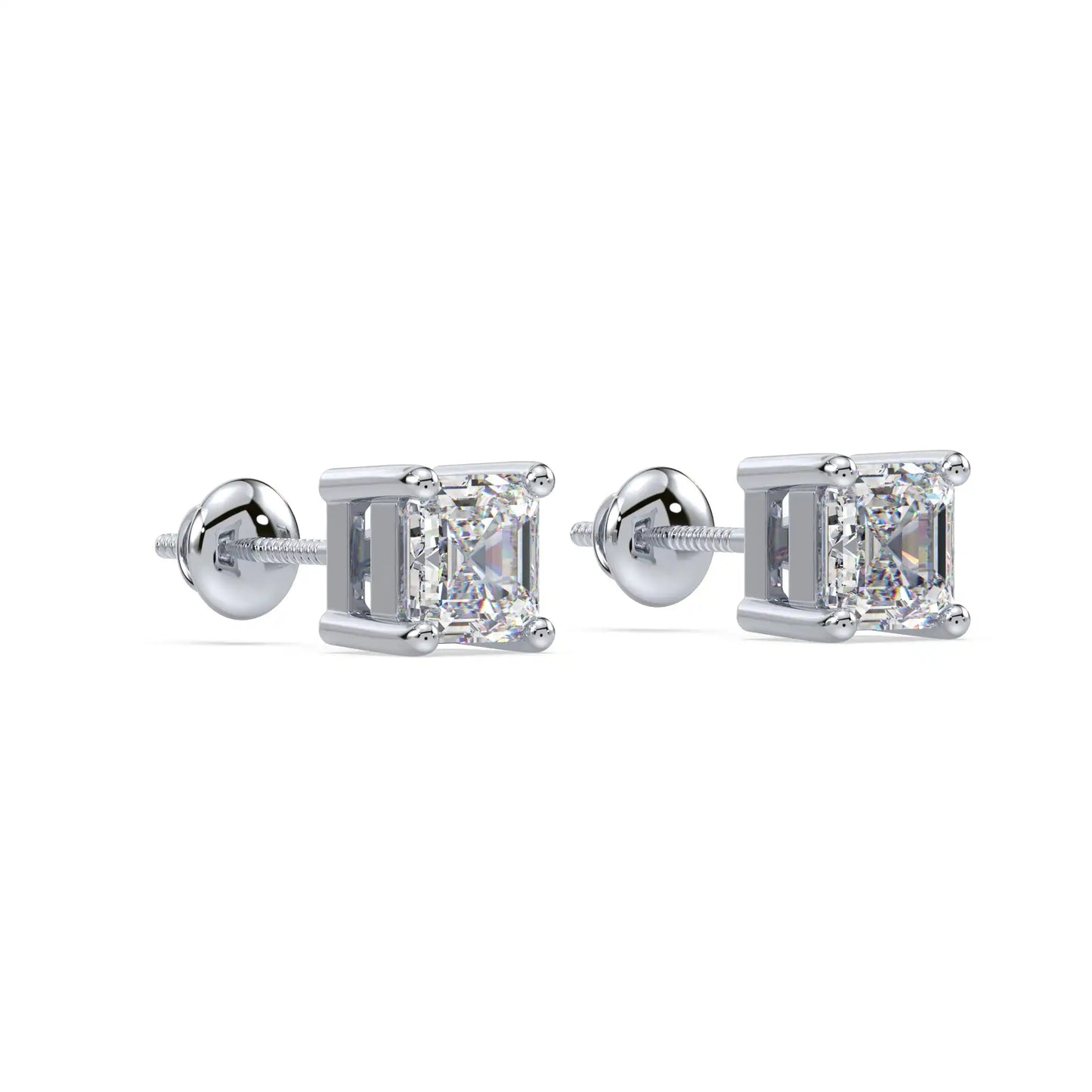 Solitaire Earring - Asscher