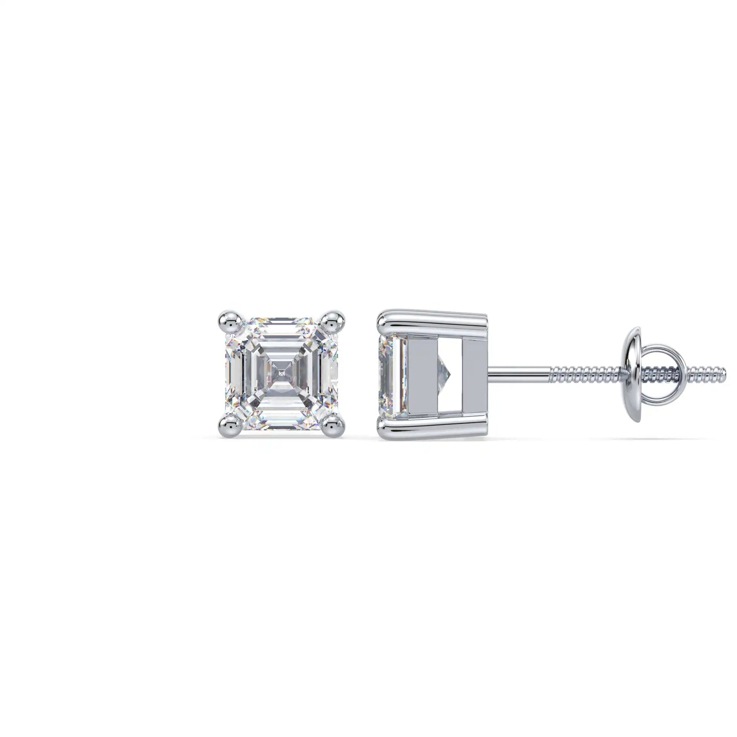 Solitaire Earring - Asscher