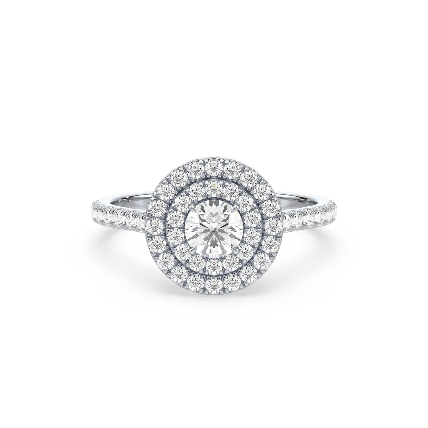 Solitaire double Halo Ring