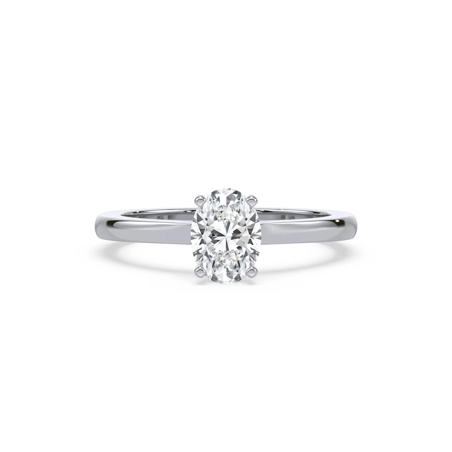 Solitaire Hidden Halo Oval Ring
