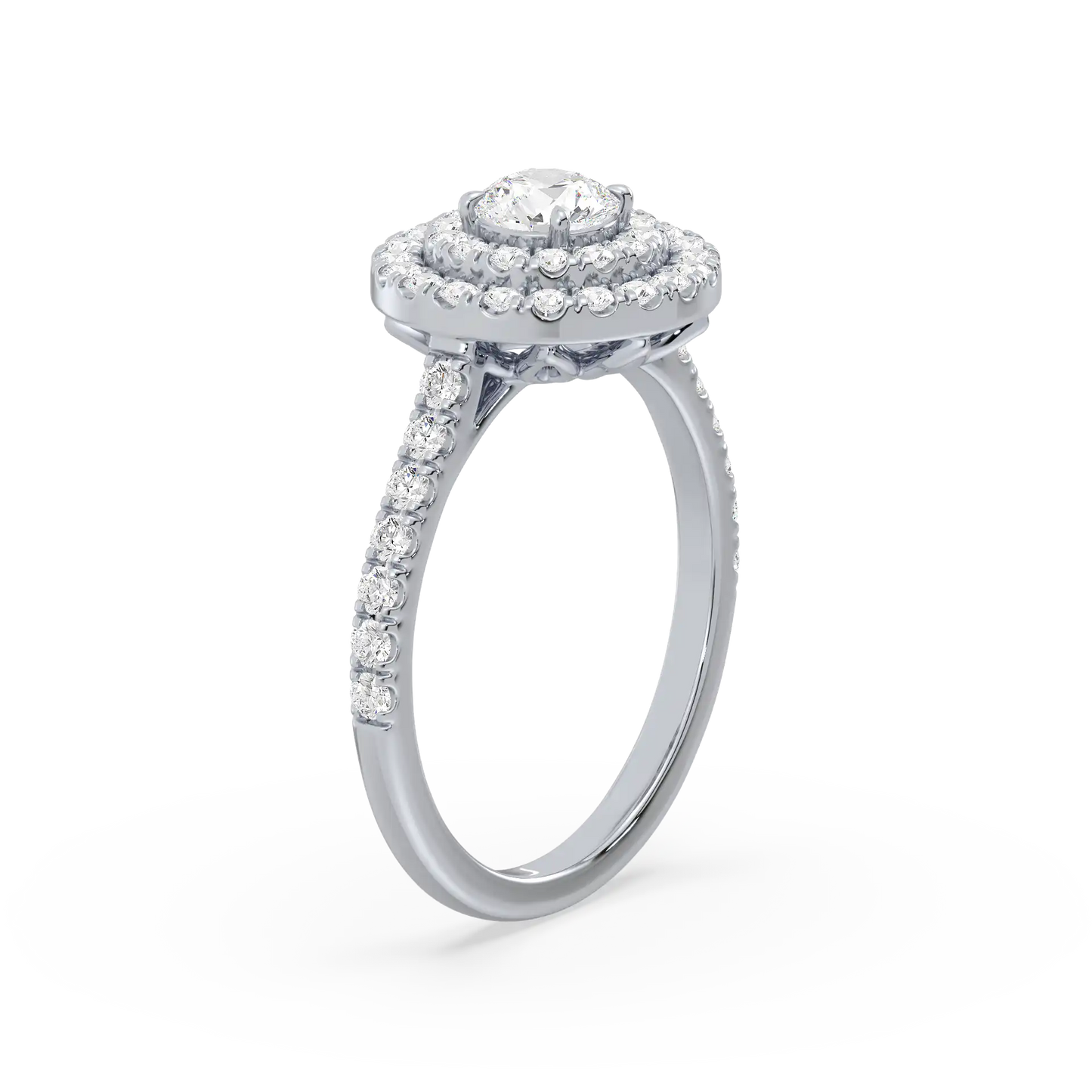 Solitaire double Halo Ring